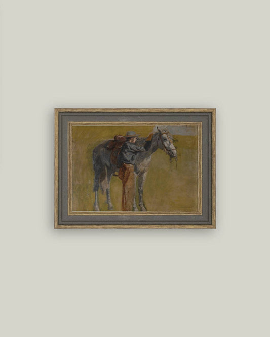 Study For Cowboys Antique Art-15x11