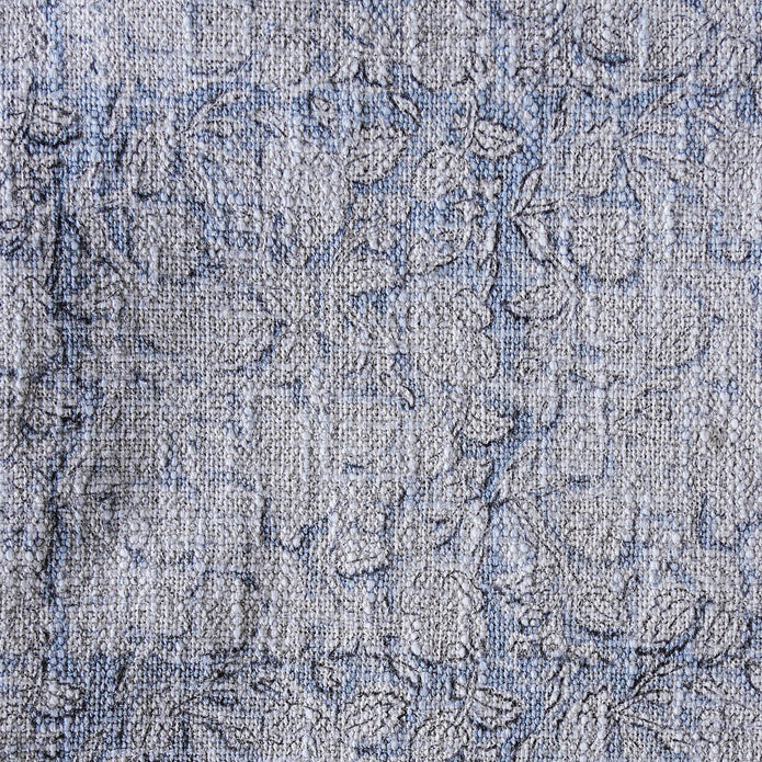Handloom Cotton Throw w Blue Block Print