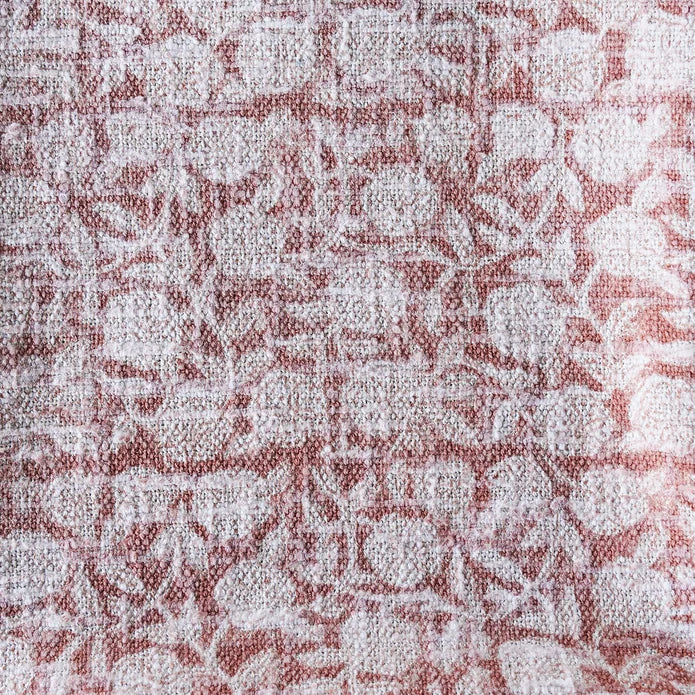 Handloom Cotton Throw w Light Brown Block Print