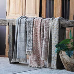 Handloom Cotton Throw w Blush Floral