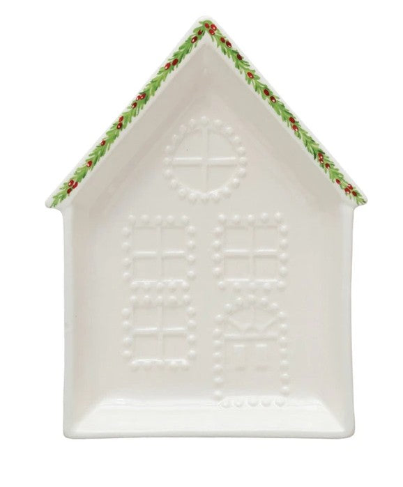 Embossed Stoneware House Plate
