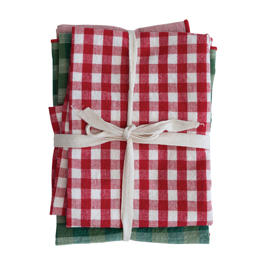 28"L x 18"W Woven Cotton Tea Towels, Multi Color