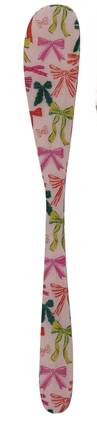 Enameled Stainless Steel Canape Knife with Holiday Pattern