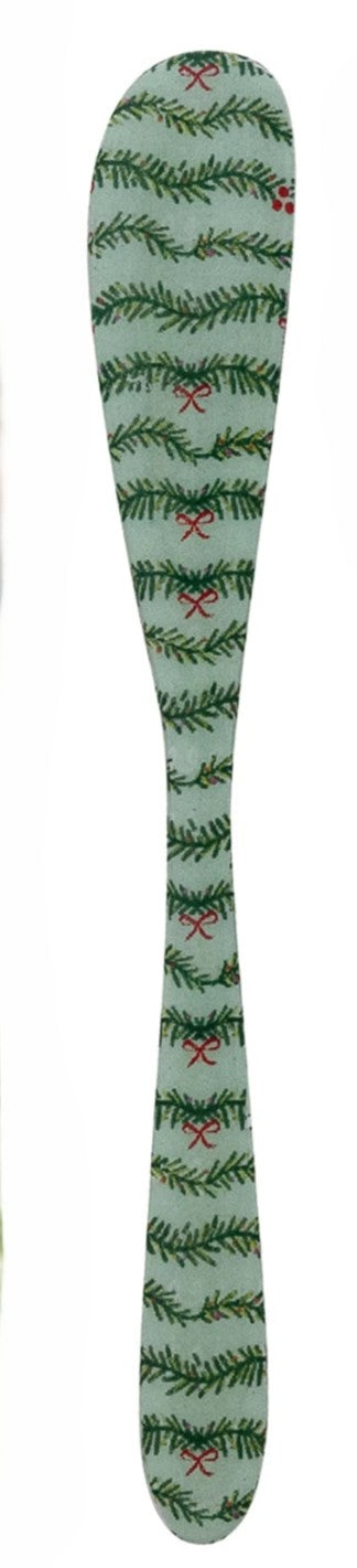Enameled Stainless Steel Canape Knife with Holiday Pattern