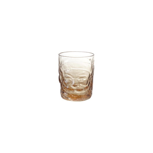 10 oz. Santa Head Shaped Drinking Glass, Amber Color