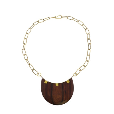 Muir Pendant, Brass & Wood