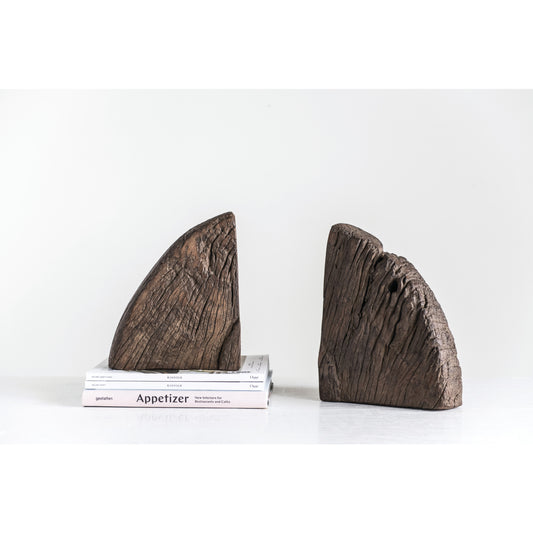 Wood Wheel Cog Bookends