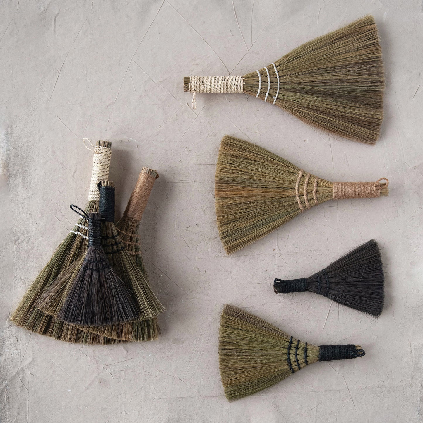 Whisk Brooms with Yarn Wrapped Handle