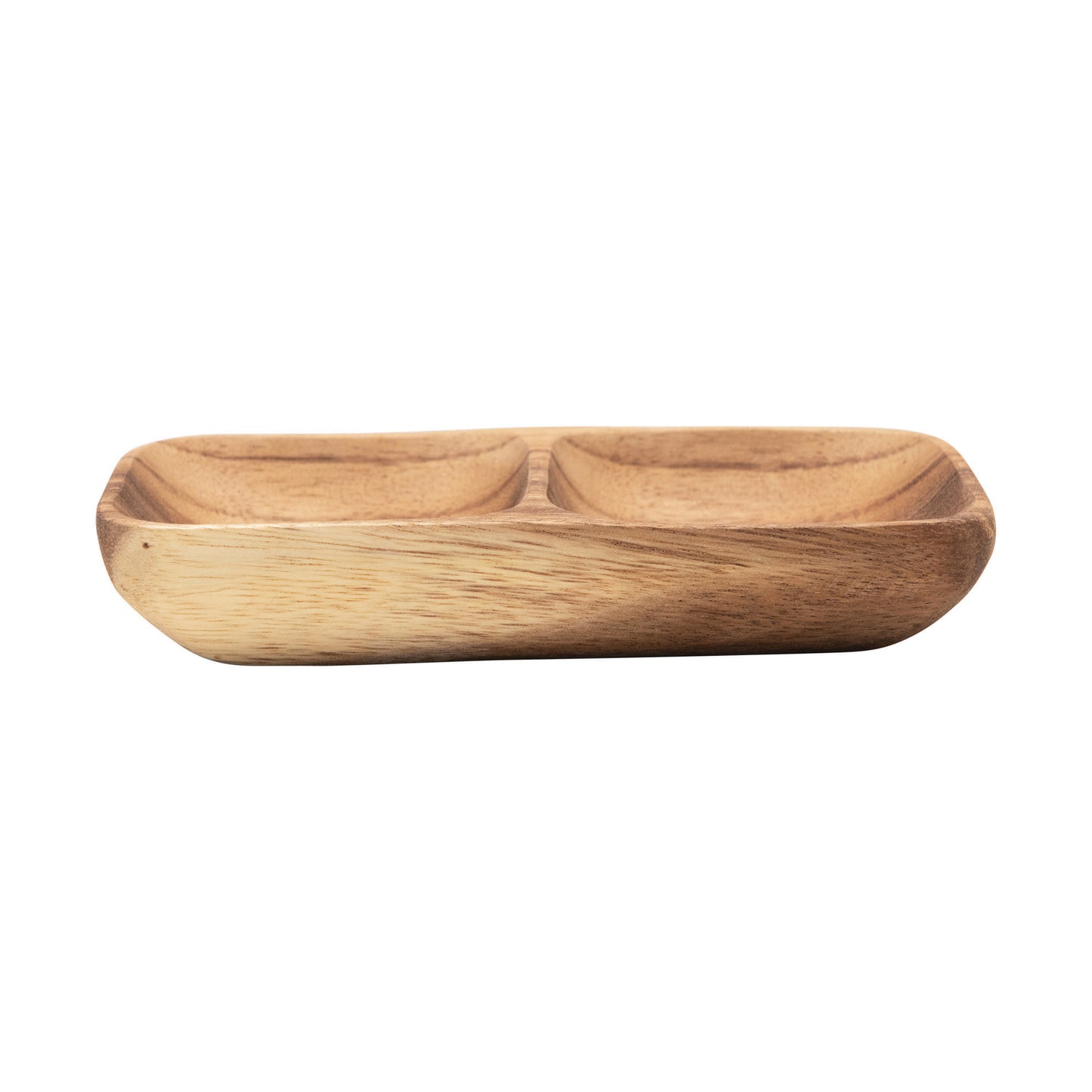 Acacia Wood Tray with 2 Sections