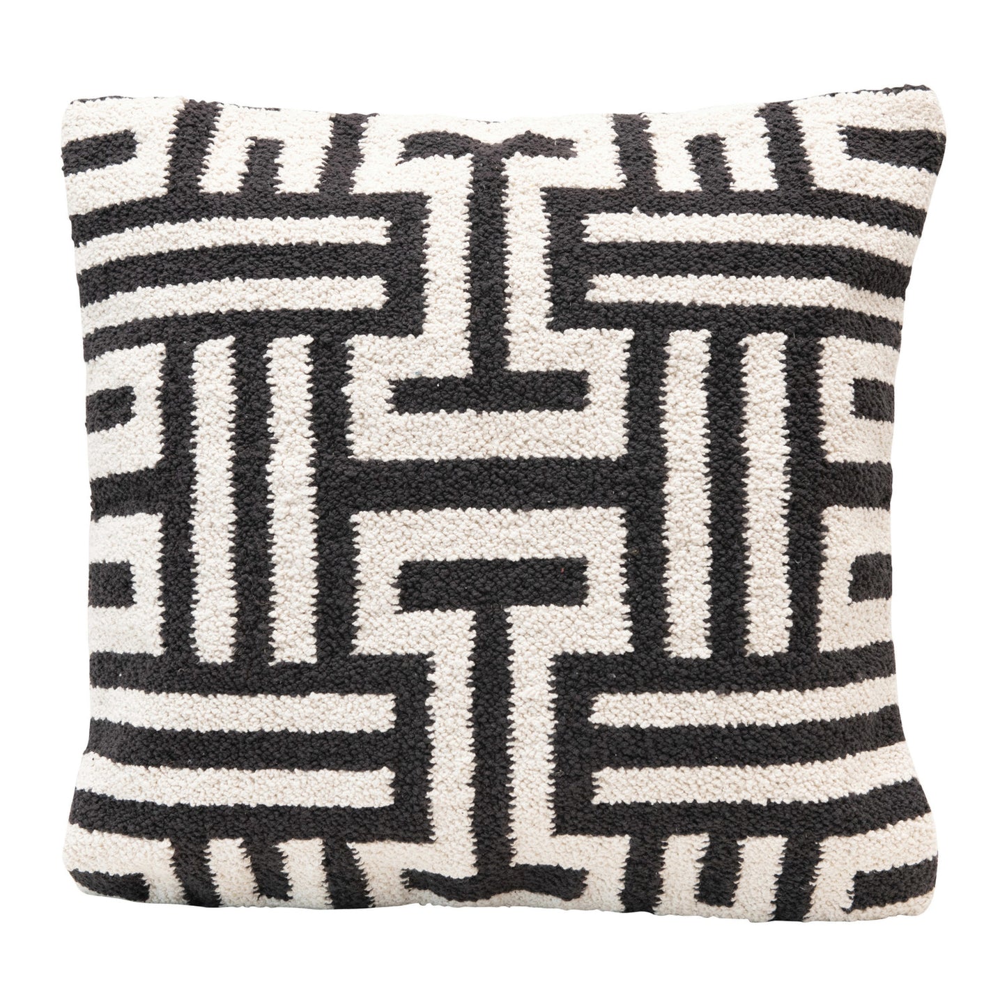 Woven Cotton Pillow w/ Abstract Design