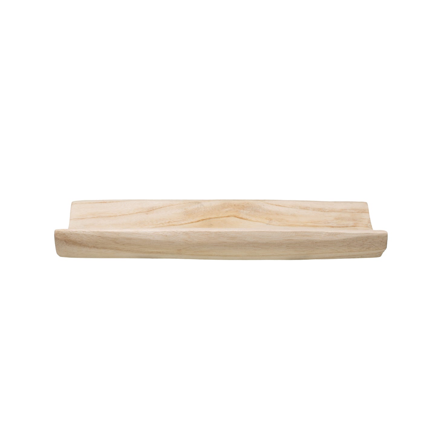 Decorative Paulownia Wood Curved Tray, Natural