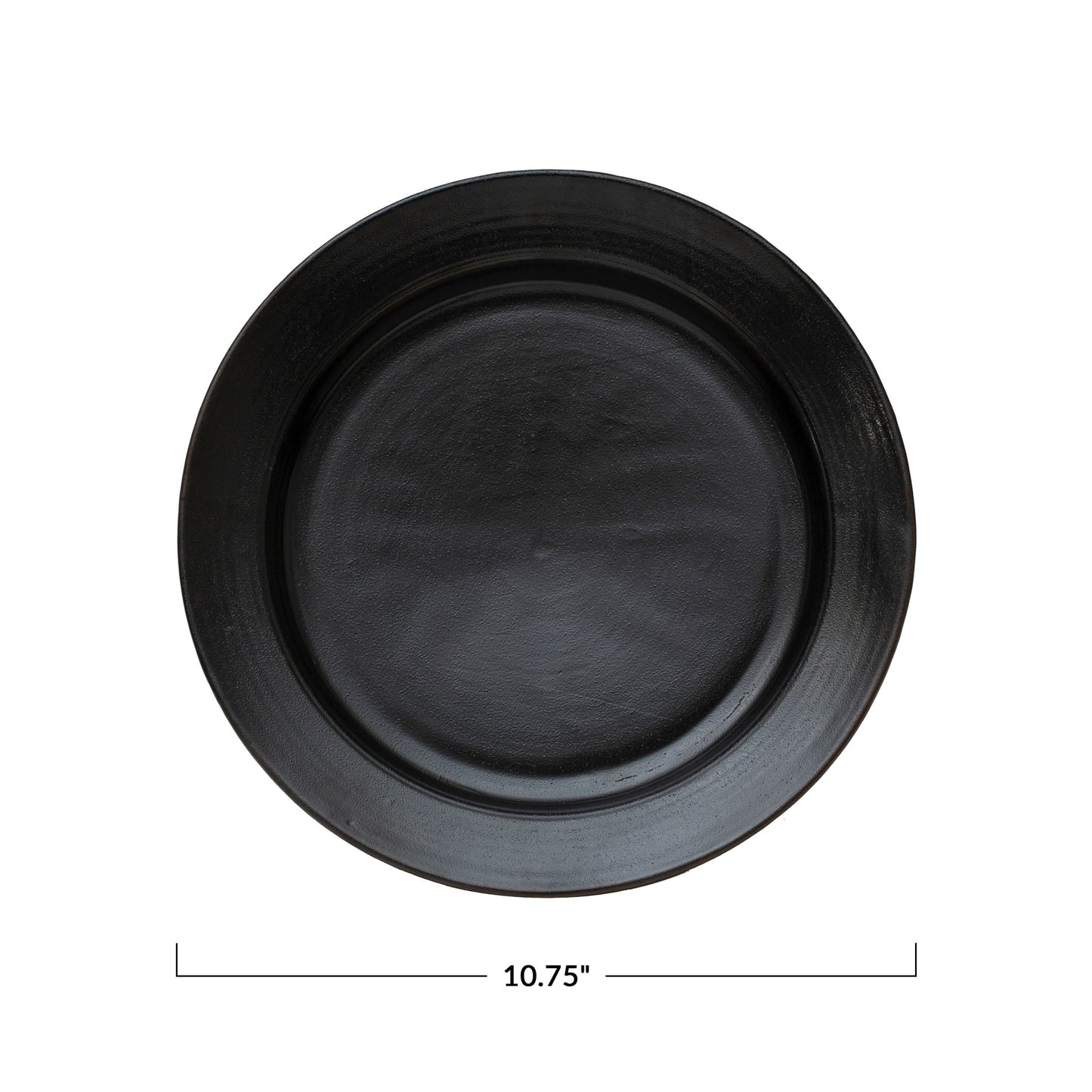 Stoneware Plate, Matte Black Reactive Glaze