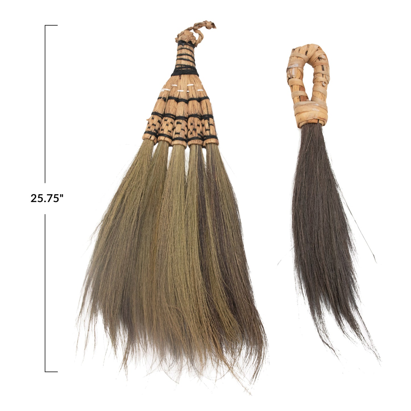 Hand-Woven Seagrass & Rattan Handheld Broom