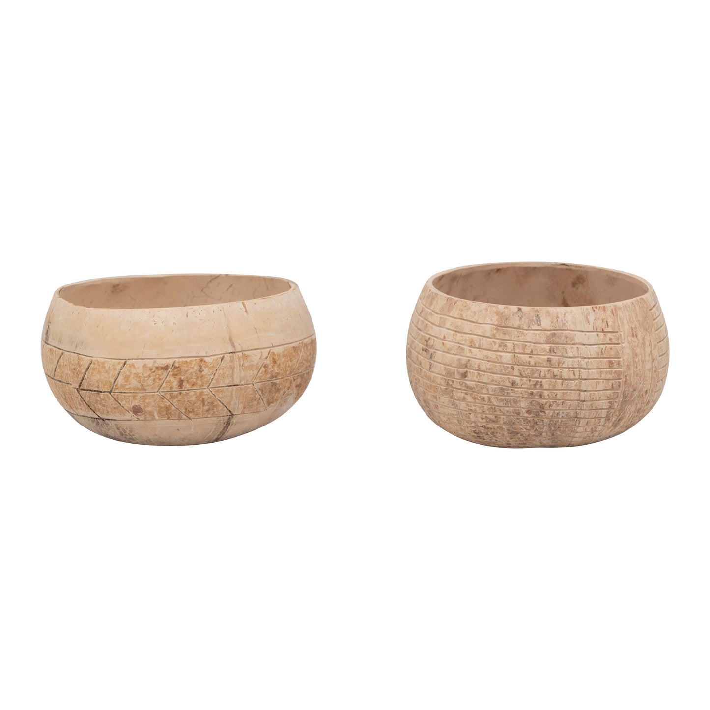 Decorative Hand-Carved Coconut Shell Bowl