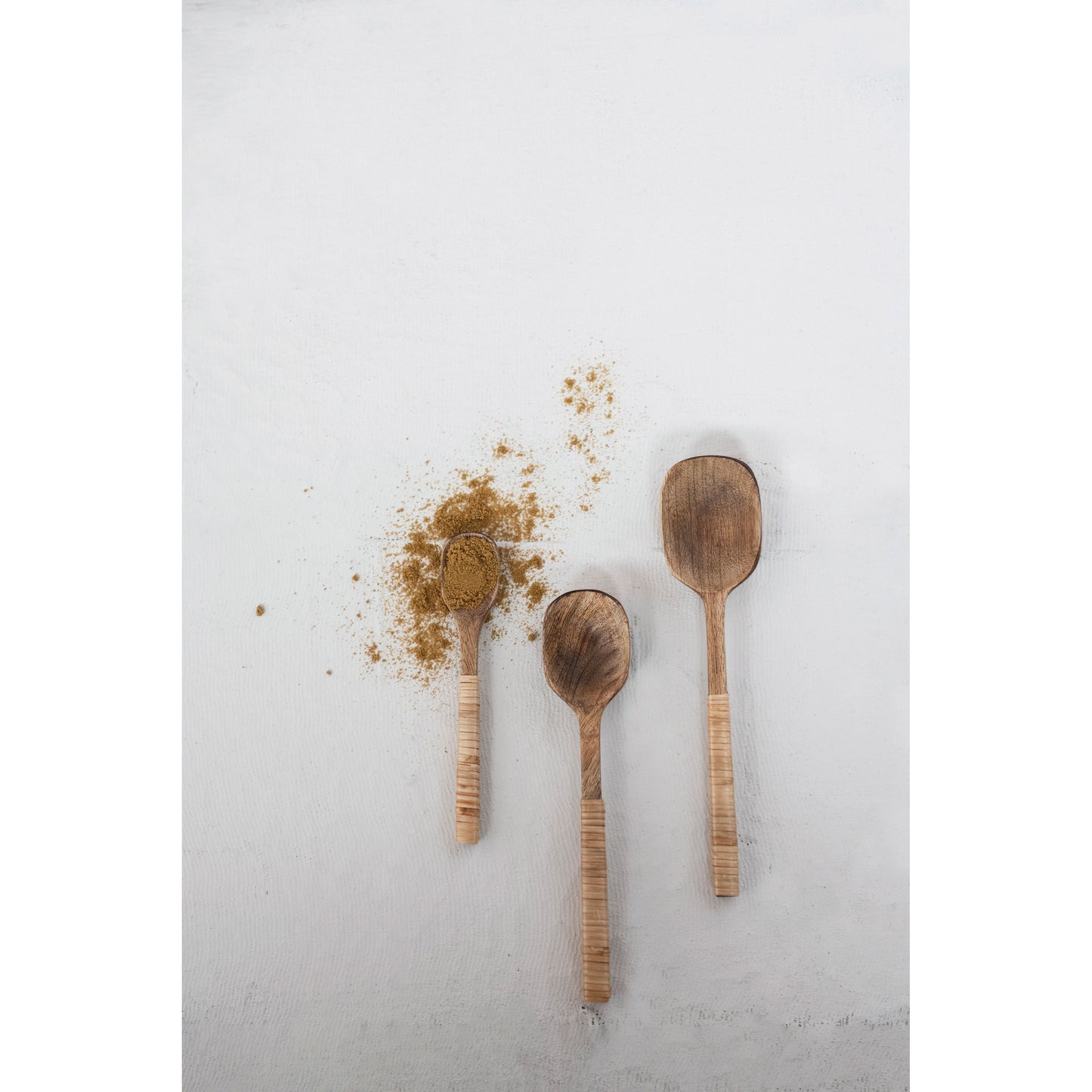 Mango Wood Spoons with Bamboo Wrapped Handles
