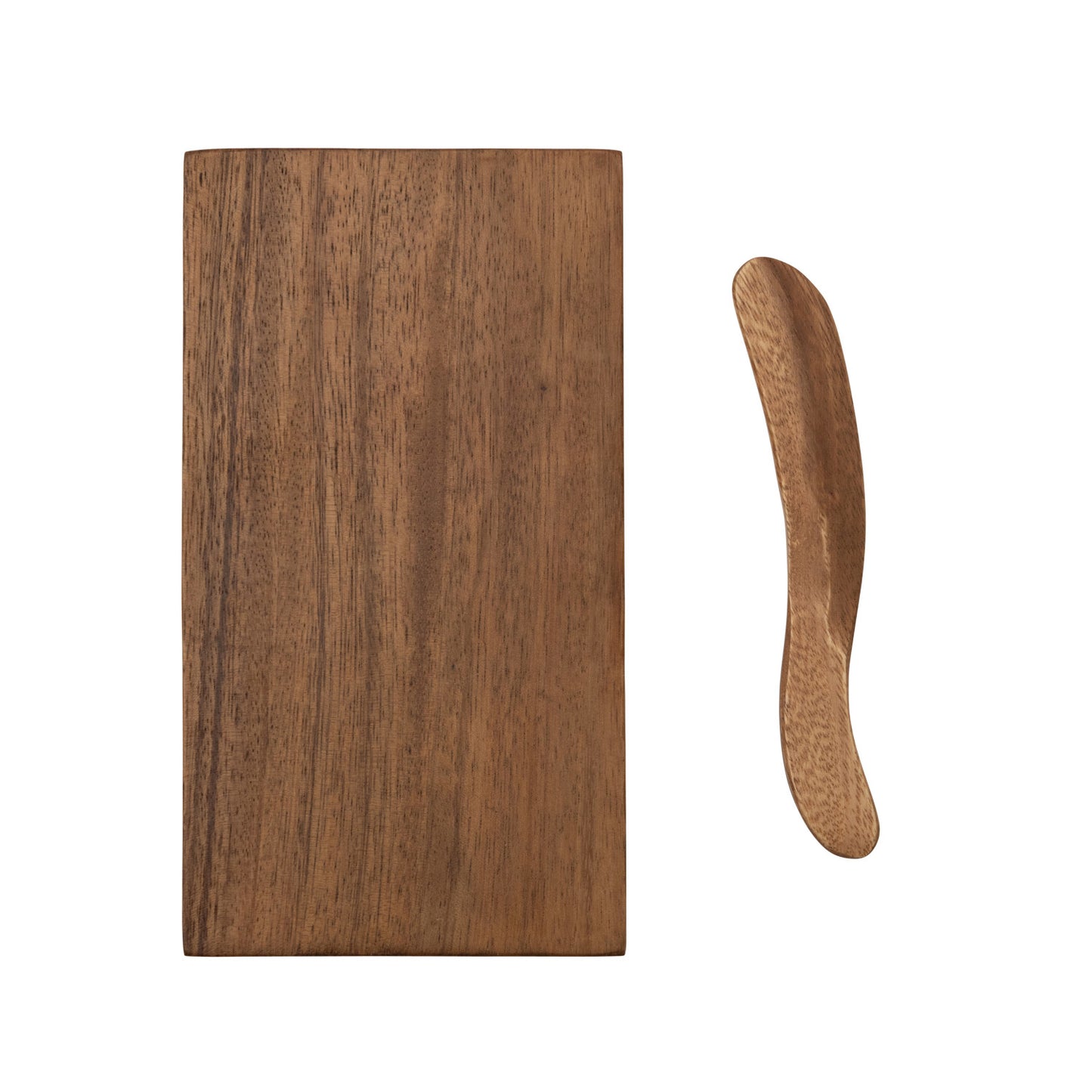 Acacia Wood Cheese/Cutting Board w/ Canape Knife, Set of 2