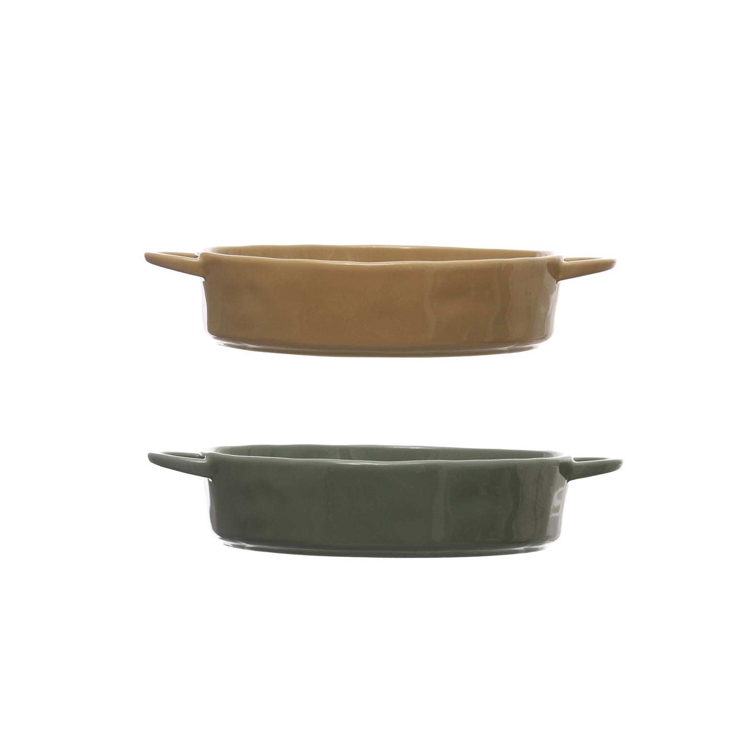 2 Quart Stoneware Serving Bowl/Baker w/ Handles, 2 Colors