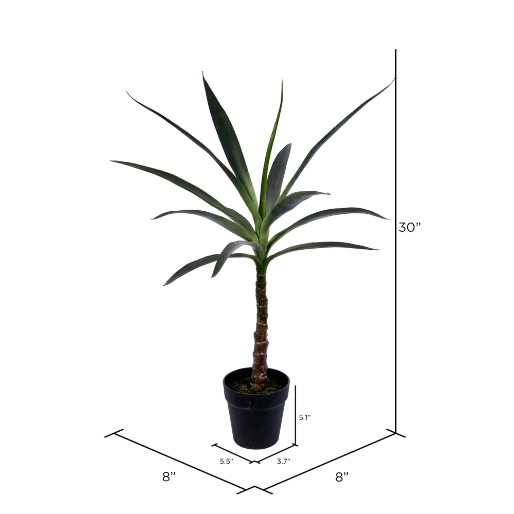 Green Potted Yucca Tree Faux