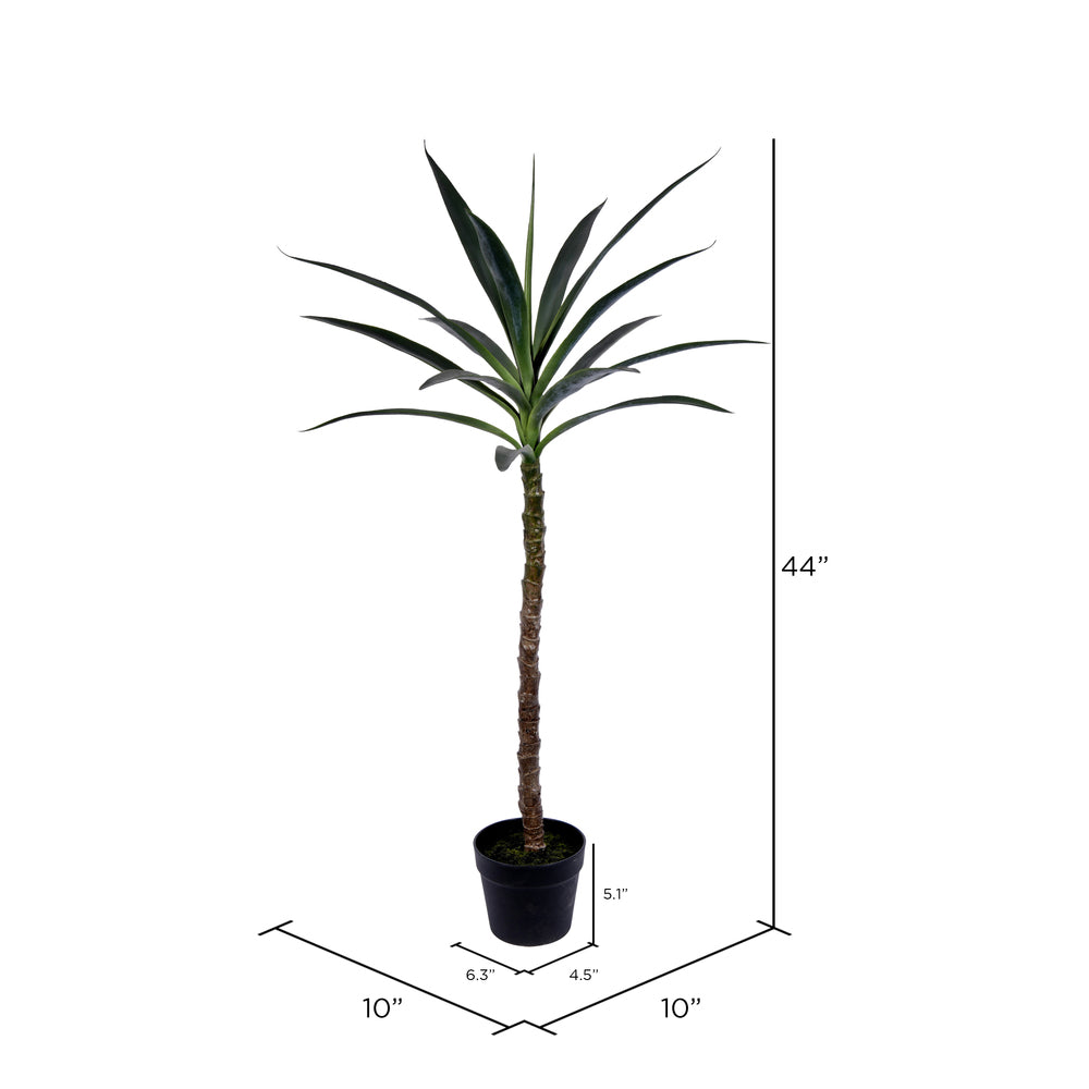 Green Potted Yucca Tree Faux