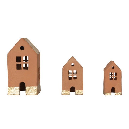 Handmade Paper Mache Terra-cotta Houses