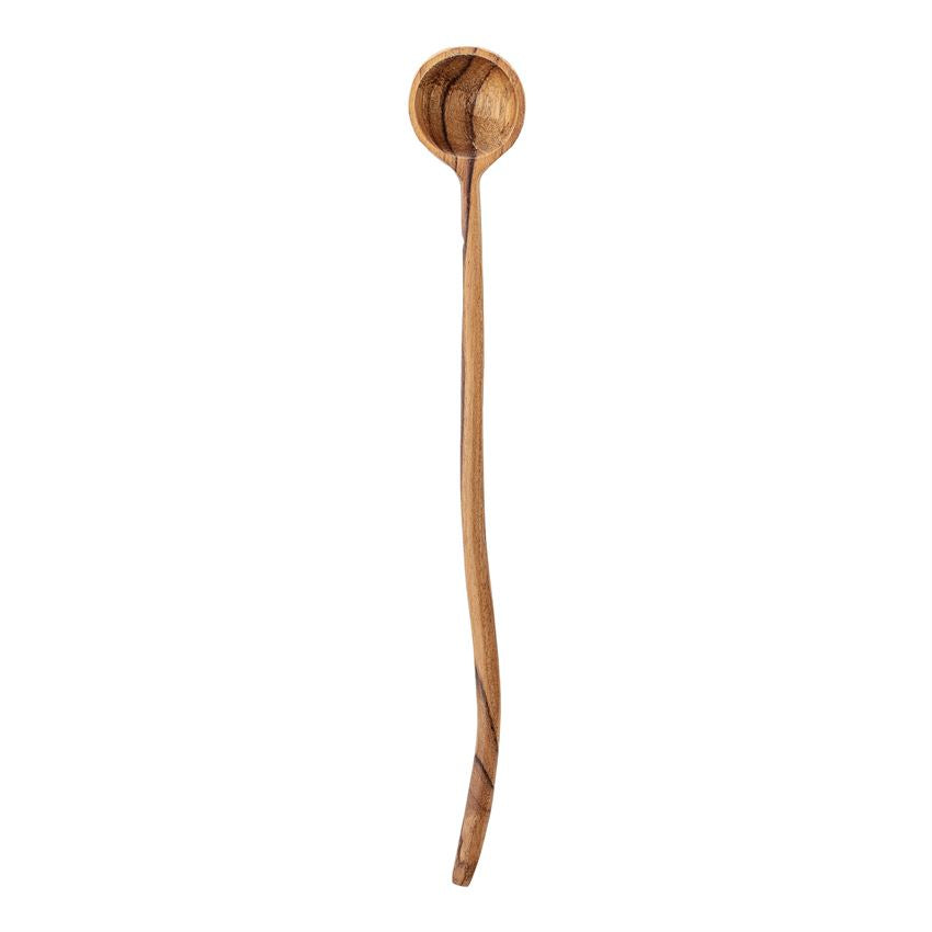The 8-3/4"L Hand-Carved Teak Wood Spoon gives you a unique island vibe to your dining and entertaining. (Each One Will Vary)