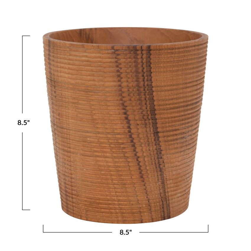 This 8-1/2" Round x 8-1/2"H 2 Quart Teakwood Ice Bucket/Container makes the perfect Boho statement at your next holiday gathering. Use as an ice bucket on the bar or add your favorite plant baby for a unique statement.