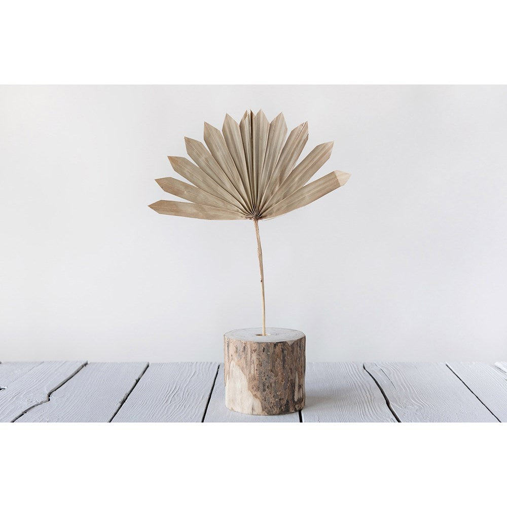 A cool drink and fan yourself with the approximately 21"H Dried Natural Palm Stem Botanical with a Sun Cut is calming and refreshing.