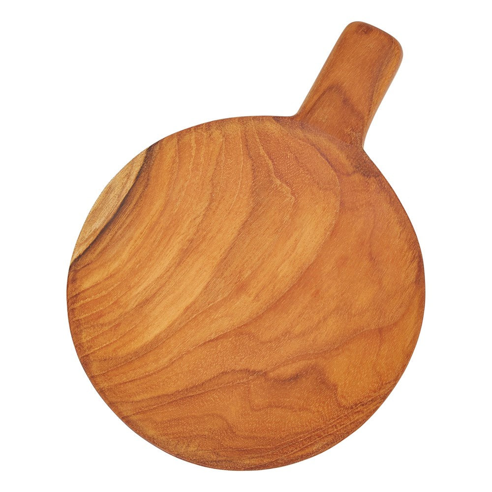 Not too big, Not too small is this 7"L x 5-1/2"W Teak Wood Tray w/ Handle making this perfect for your small charcuterie.