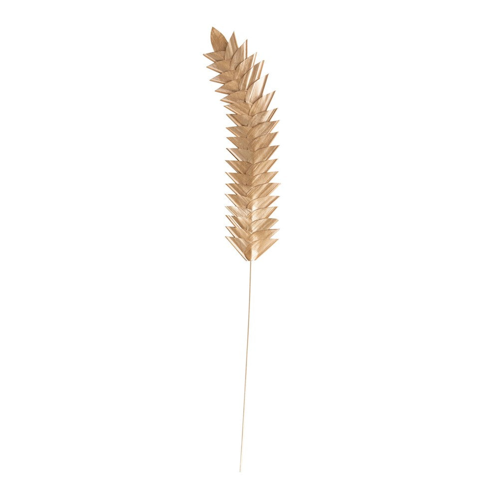 Sturdy 32"H Handmade Buri Palm Pick Botanical in Brushed Gold Finish. Add several or mix and match your favorite botanicals to that fun boho style.