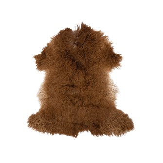 Bring the wilderness to your family room with this approximately 2' x 3' Two-Tone New Zealand Lamb Fur Rug in Brown - Each Varies