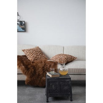 Bring the wilderness to your family room with this approximately 2' x 3' Two-Tone New Zealand Lamb Fur Rug in Brown - Each Varies