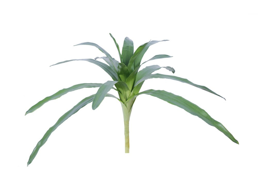 Bromeliad Faux Leaves Stem with natural green tones for a realistic look.  Add to a vase or pot for the never-ending decor.  Each stem is 28" tall.